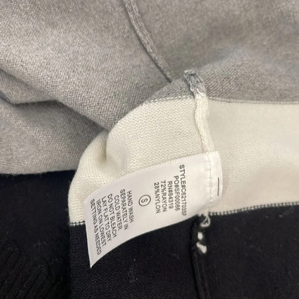 Open Colorblock Charcoal Grey/Light Grey/black Cardigan